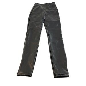 Abercrombie & Fitch Vegan Leather skinny Leggings Black Side Zip Womens Small